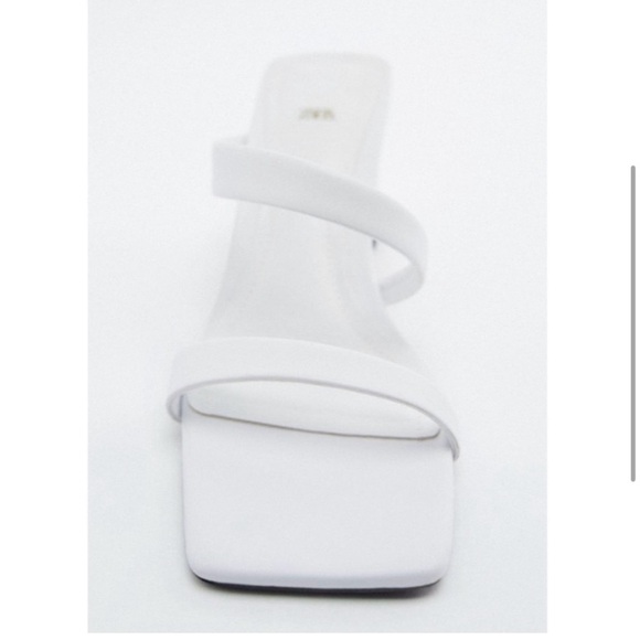 Zara White Strappy Block Heel Sandals – Size 38 / US 7.5‎ - Picture 4 of 10